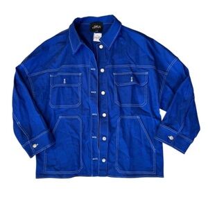 DYLN Blue Jacket with White Stitching